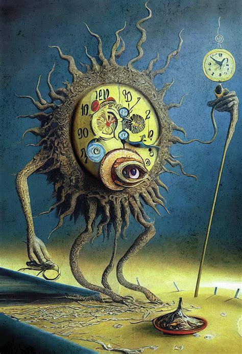 Wall Art Print The Clock Monster Surrealism Europosters