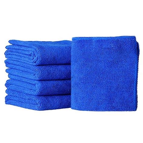 5pcs Blue Soft Absorbent Wash Cloth Car Auto Care Microfiber Cleaning