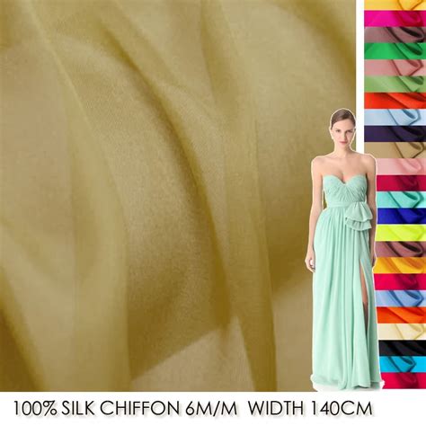 White Silk Chiffon Fabric Lot 3meters 5mm Width 55 140cm 100 Natural