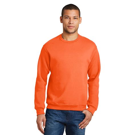 Jerzees 562m Nublend Crewneck Sweatshirt Safety Orange Full Source