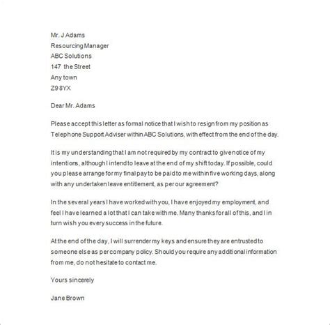 write resignation letter  reason onvacationswallcom