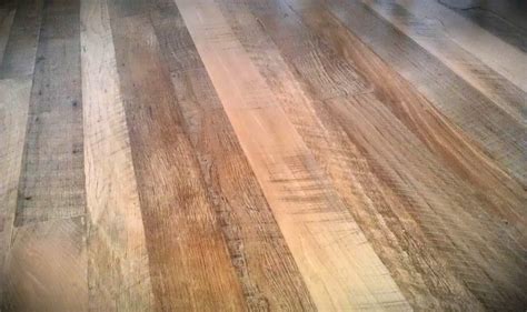 Random Width Reclaimed Barn Wood Flooring Produced And Installed By