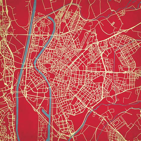 Prints Art And Collectibles City Print Sevilla City Maps Sevilla Sevilla