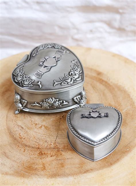 Mullingar Pewter Heart Shaped Jewelry Box Blarney