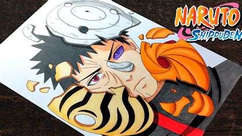 How To Draw Uchiha Obito Three Broken Mask Step By Step Tutorial For Beginners Naruto