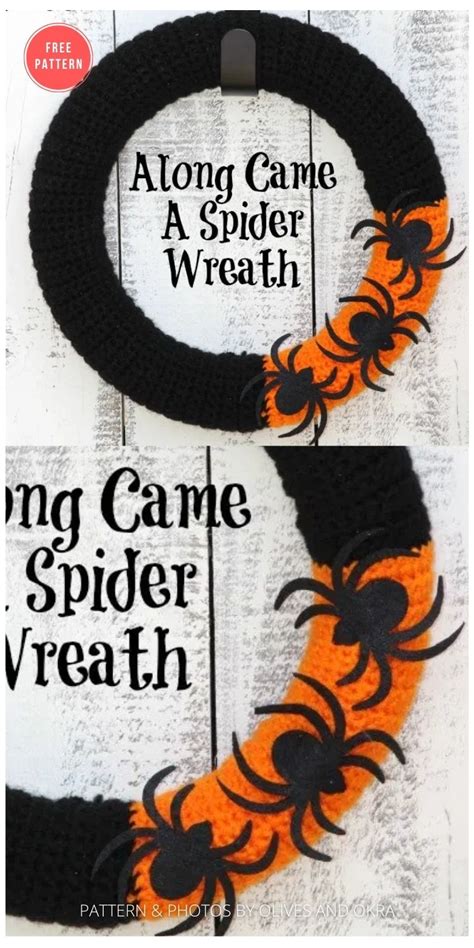 10 Free Crochet Halloween Wreaths To Decorate Your Home The Yarn Crew