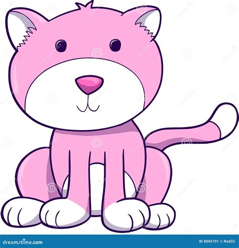 Pink Cat Vector Stock Vector Illustration Of Nature Cartoon 4045191