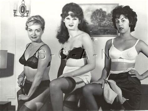 Org Vintage 1960s Semi Nude RP 3 Well Endowed Women Undress In Bra