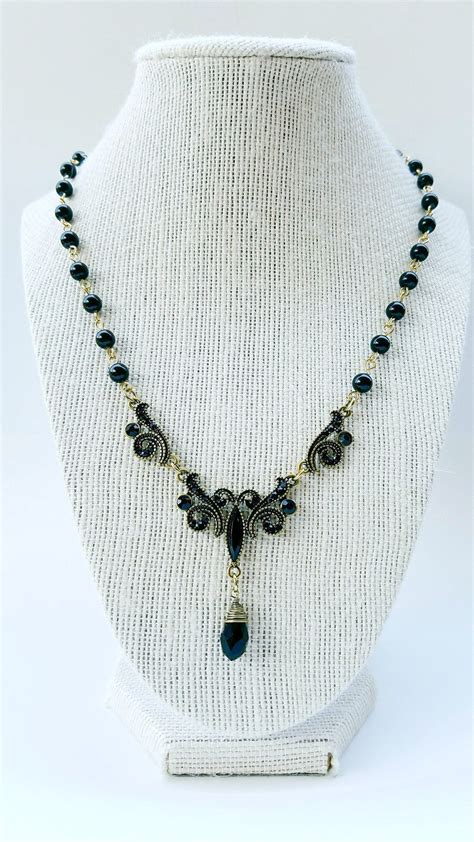 Black Gothic Necklace Gothic Jewelry Gothic Jewelry Diy Gothic Necklace