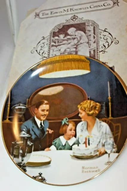 Vintage Norman Rockwell The Birthday Wish Knowles Collector Plate