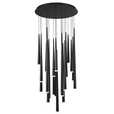 Energy efficient indirect ambient lighting and down lighting creates bright, beautiful spatial illumination for superb security and architectural accent. Modern Forms Cascade Black LED 21-Light Linear Pendant ...