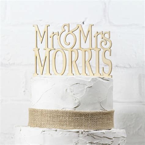 Items Similar To Rustic Wedding Cake Topper Or Sign Mr And Mrs Topper