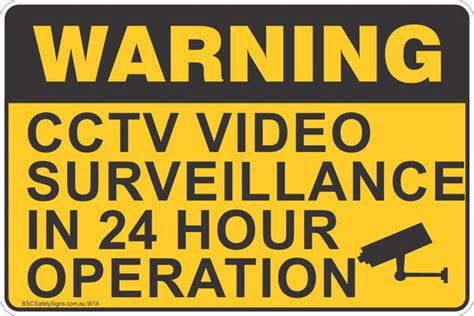 Warning Cctv Video Surveillance In 24 Hour Operation Safety Sign Cctv