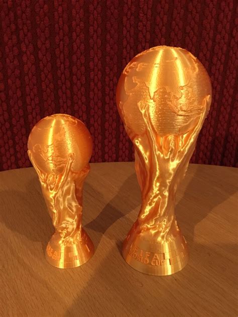 Fifa World Cup Trophy Replica 3d Print Gold Filament Etsy