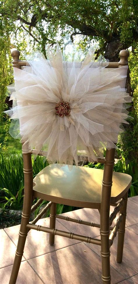 Glue the tulle trim to the rim of the basket. Wedding Chair Décor With Tulle | Wedding chair decorations ...