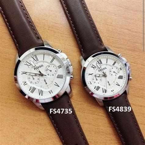 Fossil Mens Grant Chronograph Brown Leather Strap Watch Fs4735