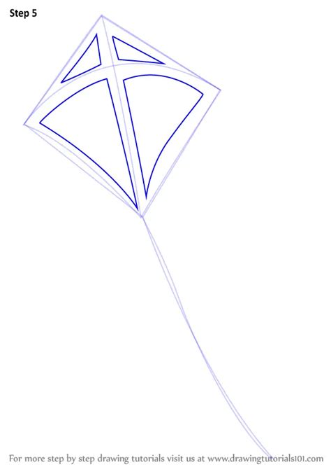 Learn How To Draw A Kite Everyday Objects Step By Step Drawing