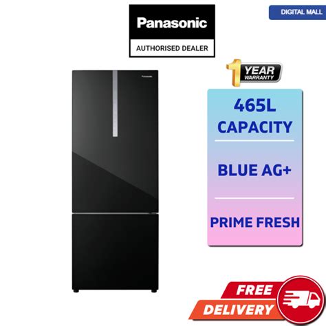 Panasonic Nr Bx471wgk 2 Door Bottom Freezer Refrigerator Glass Door