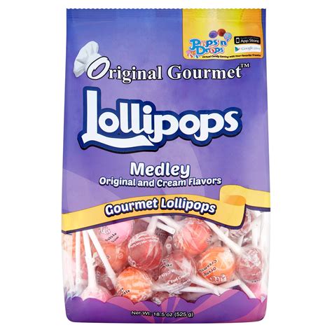 Original Gourmet Medley Original And Cream Lollipops 185 Oz 50 Ct