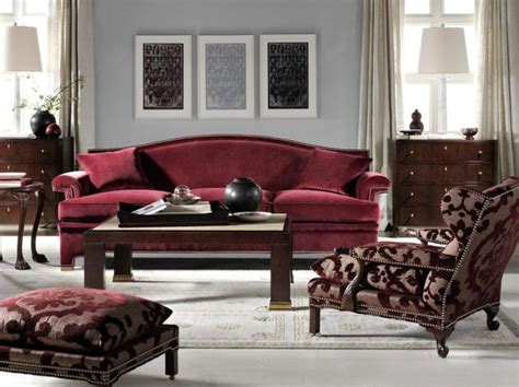 The soft shade particularly shines in the living room, as it allows art, furnishings, and other accents to take center stage. Burgundy And Grey Living Room With Maroon And Gray Living ...