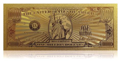 Original Miss Liberty 24k Gold Plated 1000000 Million Dollar