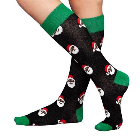 Black Santa Ugly Christmas Socks