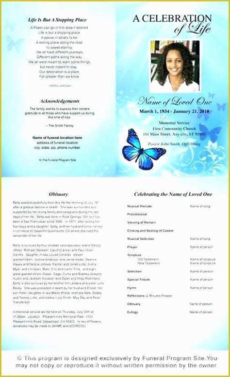 Microsoft Publisher Funeral Program Template To Make A Funeral Program