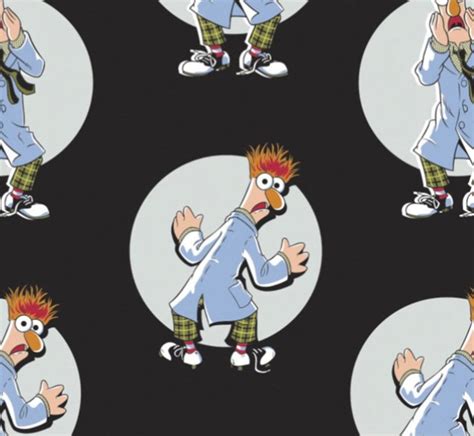Black Beaker Muppets Themed Fabric12 Yard Of A 44 Wide Etsy