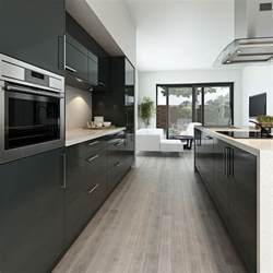 The countertop is pure black solid surface as well. Pin by Connie Kay Design on kitchen | Modern grey kitchen ...