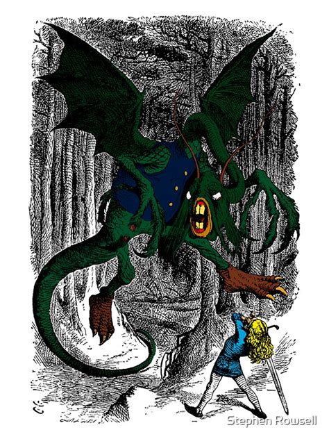 Alice Fights The Jabberwocky Stickers By Stephen Rowsell Redbubble