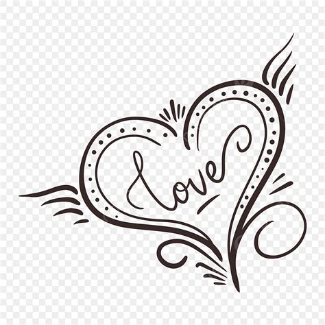 Simple Hand Drawn Line Art Of Heart Love Shape Heart Drawing Love