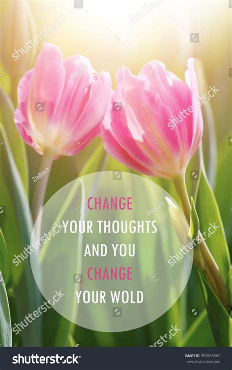 Maybe you would like to learn more about one of these? Inspirational Motivational Life Quote On Pink Tulips And Filtered Image Background Design. Stock ...