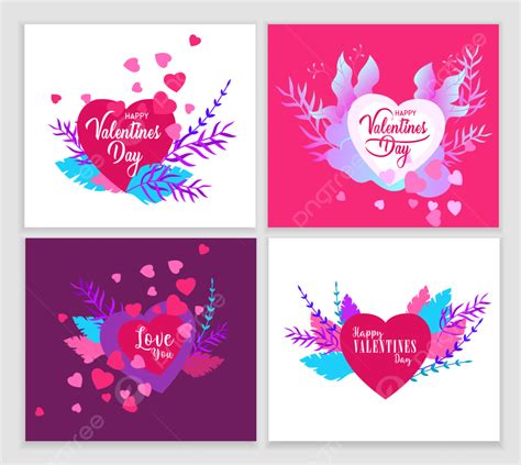 Happy Valentines Day Cards Template With In Love Isolated In Heart On A Colorful Abstract