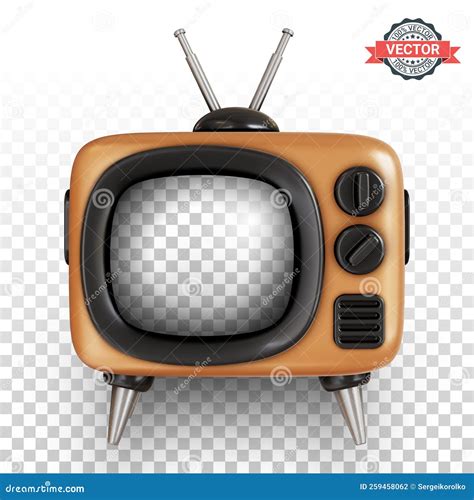 Retro Tv Or Vintage Television Set Icon In Stylized Cartoon Style