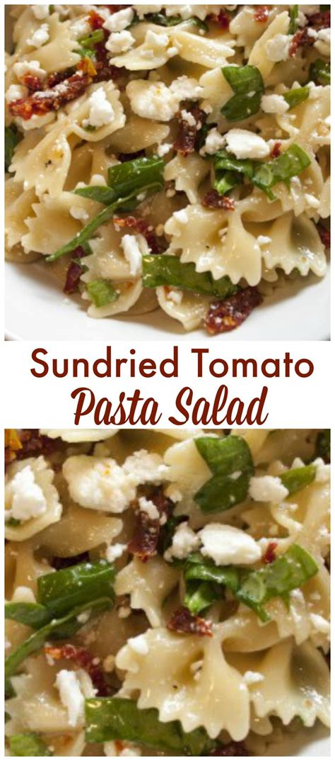 Sun Dried Tomato Pasta Salad With Spinach And Feta Cheese Recipe