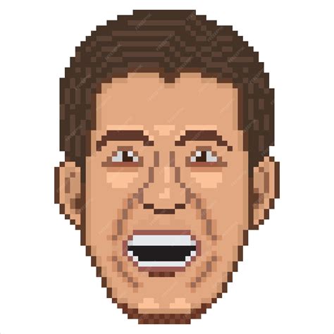 Premium Vector Pixel Art Angry Male Face