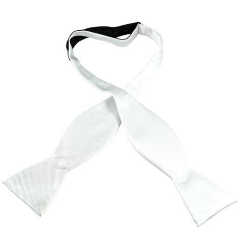 Plain White Ribbed Self Tie Silk Bow Tie From Ties Planet Uk
