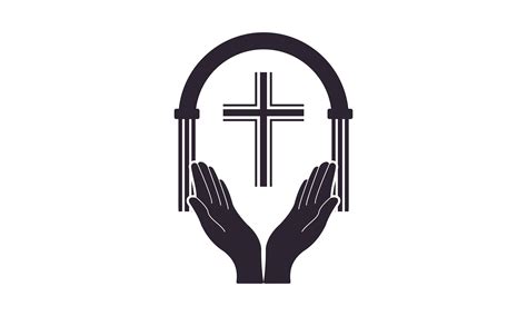 Praying Hand Holding Crossreligion Logo Graphic By Deemka Studio