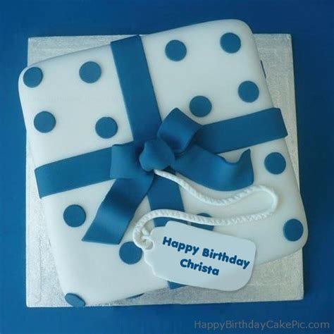 ️ Blue Birthday Cake For Christa