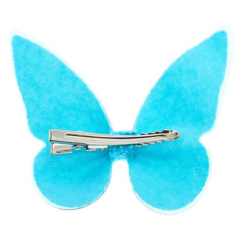 Neon Butterfly Hair Clip Blue Claires Us