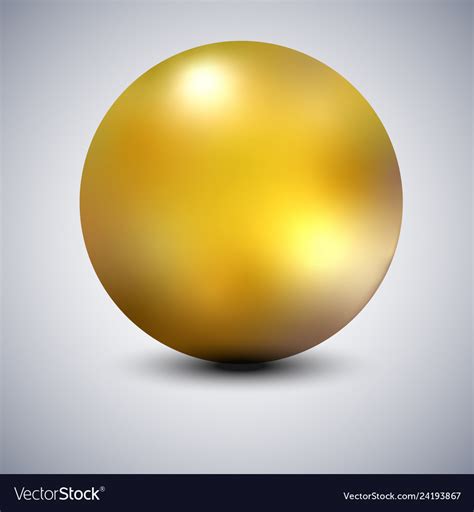 Realistic Gold Metal Sphere Golden Ball Royalty Free Vector