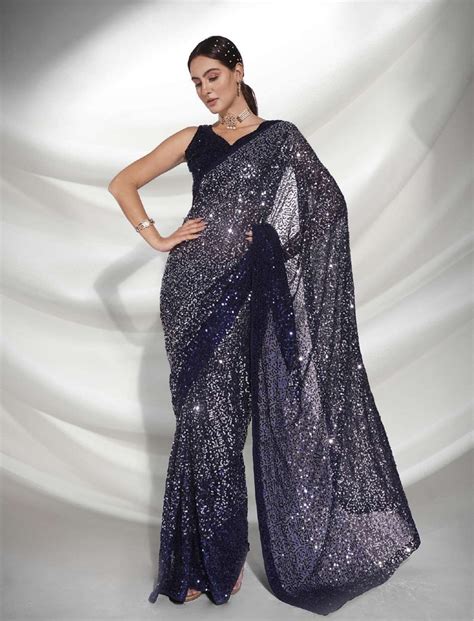 Women S Navy Blue Designer Saree Collection Dwija Fashion