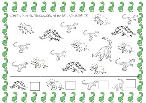 Te presento una colección de fichas de preescolar para trabajar en el aula, refuerza conceptos de colores, figuras geométricas, trazos, números, cantidades y letras. Recursos d'un mestre d'infantil: PROYECTO DINOSAURIOS ...