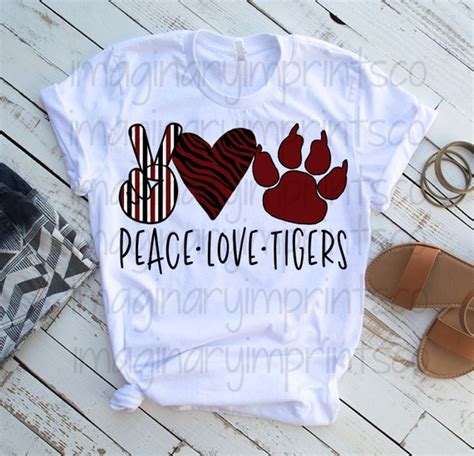 Peace Love Tigers Png Sublimation Design Digital Design Etsy