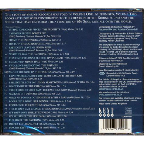 Various Artists Shrine The Rarest Soul Label Volume 2 Cd