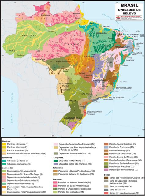 Brasil Relevo • Bia Mapas