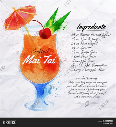 Mai Tai Cocktails Vector And Photo Free Trial Bigstock