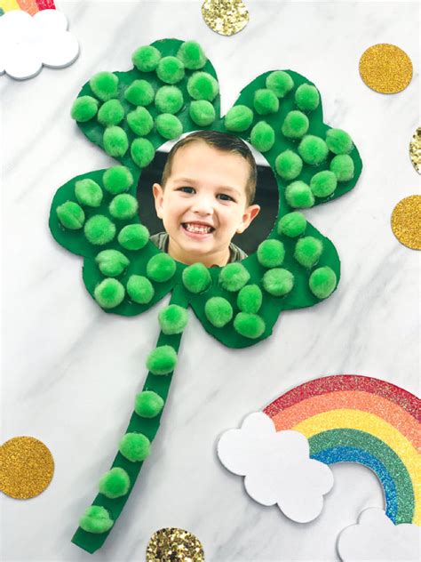 St Patricks Day Shamrock Craft For Kids Free Template