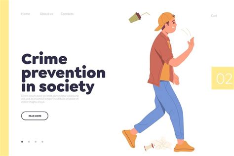Premium Vector Landing Page For Online Service Offering Teenager Crime Prevention In Society