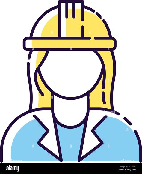 Female Engineer Rgb Color Icon Stock Vector Image And Art Alamy